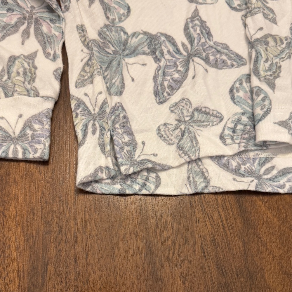 Z Supply White and Gray Butterfly Long Sleeve Top - Picture 2 of 4
